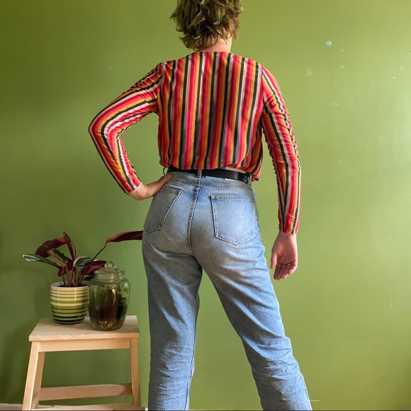 Striped sheer wrap top - Picture 5 of 5